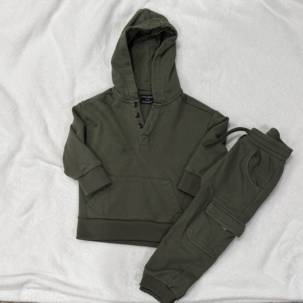 Little Bipsy Dark Green Kids Jogger Set
